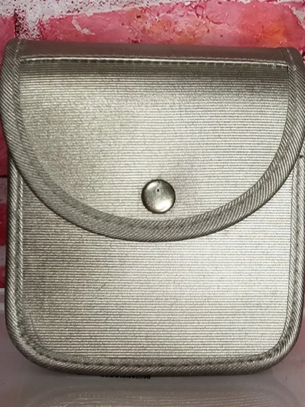 Vintage Mary Kay Champagne Gold Miniture Lipstick Makeup Pouch 4.5x5